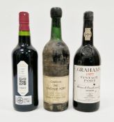 Bottle of Graham's 1977 vintage port, one of 1966 (Grants of St James) (low neck) and a bottle of