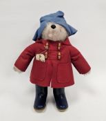 Gabrielle Designs Paddington Bear with original blue hat, red duffle coat, with paper label and blue