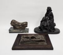 After Pierre Alexandre Schoenewerk bronzed resin figure of Euterpe, 33cm high, a bronzed resin