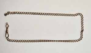19th century 9ct yellow gold fob chain with clasp (chain a/f), 44cm long, approximate weight 18.6