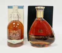 Scamus Ile de Re Fine Island cognac, produce of France, 70cl, 40% vol and a bottle of Soplica