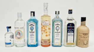Two bottles of Bombay Sapphire distilled London dry gin imported, both 1l bottles, 47% vol, a