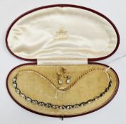 Georgian rivière necklace, set with nineteen oval mixed cut foil back pale blue stones within a