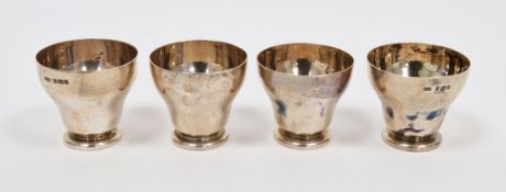 Set of four George V silver eggcups, Sheffield 1911, Roberts & Belk, of plain baluster form with