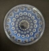 Lalique Asters pattern opalescent glass plate, etched R.Lalique/France marks, moulded with graduated
