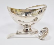 George III silver swing handled sugar basket,  London 1789, Robert Hennell I, of oval form with