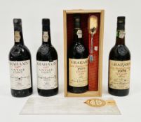 Two bottles Grahams 1979 late bottled vintage port and two Grahams 1977 vintage port (4)