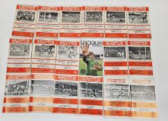 Collection of late 1960's/early 1970's Southampton Football Club match programmes and a football