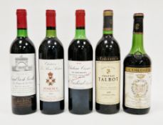 Five bottles of red wine viz:- Chateau Le Bon Pasteur Pomerol 1983, Chateau Gruand La Rose St Julien