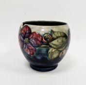 Moorcroft Clematis pattern green-ground oviform jardiniere, impressed MOORCROFT/ Made in England