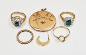 Mixed lot of jewellery including a yellow metal ring stamped 585 set with a pearl (another pearl
