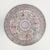 Charlotte Rhead for Bursley Ware pottery Art Deco charger, printed factory marks, pattern TLY6/1,