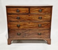 George III mahogany chest, the rectangular top with ogee moulded edge, over two short and three long