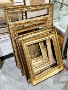 Collection of 11 gilt picture frames, largest 99cm x 77cm (11)