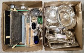 Mixed lot of silver plate including a pair of rectangular lidded tureens, a rose bowl, salt cellars,