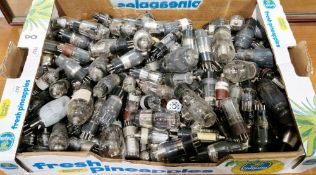 Approximately 100 loose electronic tube valves to include Mazda 10P14 Mazda V301, Mullard PY32,