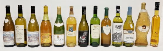 Collection of white wines of various vintages and wineries, including Daniel Jarry Vouvray 2001,