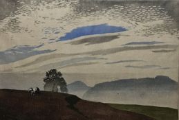 Hans Frank (18884-1948) Woodcut in colours A Day in Autumn, signed and dated 1921 in pencil lower