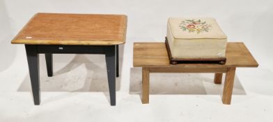 Contemporary oak low table, 35cm high x 88cm long x 38cm deep, a part painted side table, 56cm