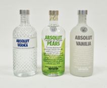 Absolut limited edition vodka, 40% vol, 700ml, Absolut vanilla vodka, 40% vol, 700ml and Absolut