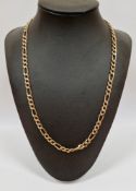 9ct yellow gold fancy link necklace, stamped Italy 375, 53cm long, approximate weight 17.2 grams