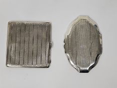 George V silver cigarette case, Birmingham 1926, maker's mark unclear, with engine-turned decoration