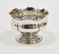 George V silver footed bowl, Sheffield 1923, Atkin Brothers, of circular form with piecrust rim
