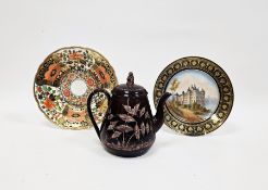 Sevres-style topographical cabinet plate, late 19th century, spurious Chateau des Tuileries marks,