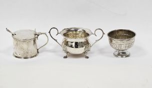 George V silver mustard pot, Sheffield 1934, Thomas Bradbury & Sons, of plain circular form, the