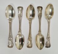 Set of four Victorian silver teaspoons, London 1854, Chawner & Co (George Adams), Kings pattern,