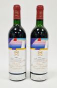 Two bottles 1984 Chateau Mouton Rothschild Pauillac (2)