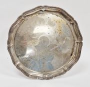 Edwardian VII silver salver, hallmarked Sheffield, 1910, makers marks for Atkin Brothers, with
