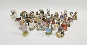 Collection of Beswick Beatrix Potter figures including Benjamin Bunny, Lady Mouse, Jeremy Fisher,