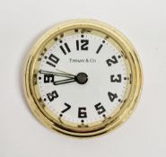 Tiffany & Co gilt metal cased mounted alarm clock