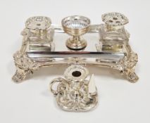 William IV silver desk standish, hallmarked Sheffield, 1832, maker's marks for Henry Wilkinson &