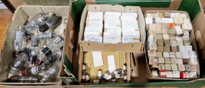 Boxed electronic tube valves including Osram Z77, CV131 (x24), CV1758, 12AE6, CV2980 and loose