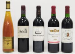 Four bottles of red wine viz:- Chateau Fourcas Hosten 1995 Listrac Medoc, Chateau Beychevelle St
