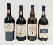 Four bottles of various port viz:- Smith Woodhouse 1976 late bottled vintage and 1985 vintage, Noval