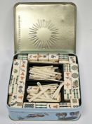 20th century Chinese bone mahjong set, within a modern tin  Condition Report After a recount there