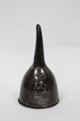 George III silver wine funnel, London 1789/1809, makers mark PB, Bateman ?, with reeded rim and