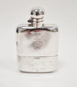 Edward VII silver hipflask, Sheffield 1910, G & J W Hawksley, with turning hinged lid, plain body