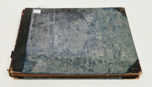 Early 20th century album of watercolours, sketches and postcards, including studies of zoo