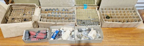 Quantity of loose and boxed with dividers electronic tube valves including Tongsram PCF802,