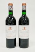 Two bottles of Chateau Pape Clement Grand Cru Classe Pessac-Leognan 1986 (2)