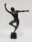 Benson Landes (1927-2013) bronze sculpture of the ballet dancer Rudolf Nureyev, standing on one