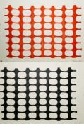 Stephen Gill (b.1971) Screen print Two abstract studies of a grid in orange and black, both signed