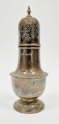George V silver sugar shaker, Sheffield 1933, Viner's Ltd, of plain baluster form on a stepped