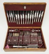 Early 20th century silver plate canteen of cutlery retailed by Harrods of London, Dubarry pattern