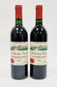 Two bottles Chateau Pavie Saint-Emilion Premier Grand Cru Classe 1986 (2)