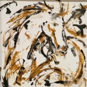 Contemporary abstract Acrylic on canvas  Head of a horse, framed, verso inscribed 6.Vizio, dated